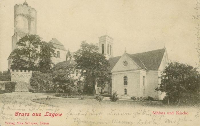 Łagow- zamek, kosciol i brama polska
